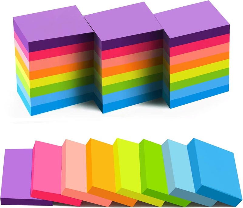 YEECOK (24 Pads) Sticky Notes 1.5x2 in, 8 Colors Post Self Sticky Notes Pad Its, Bright Post Stickies Colorful Sticky Notes for Office, Home, School, Meeting, 75 Sheets/pad - Image 1